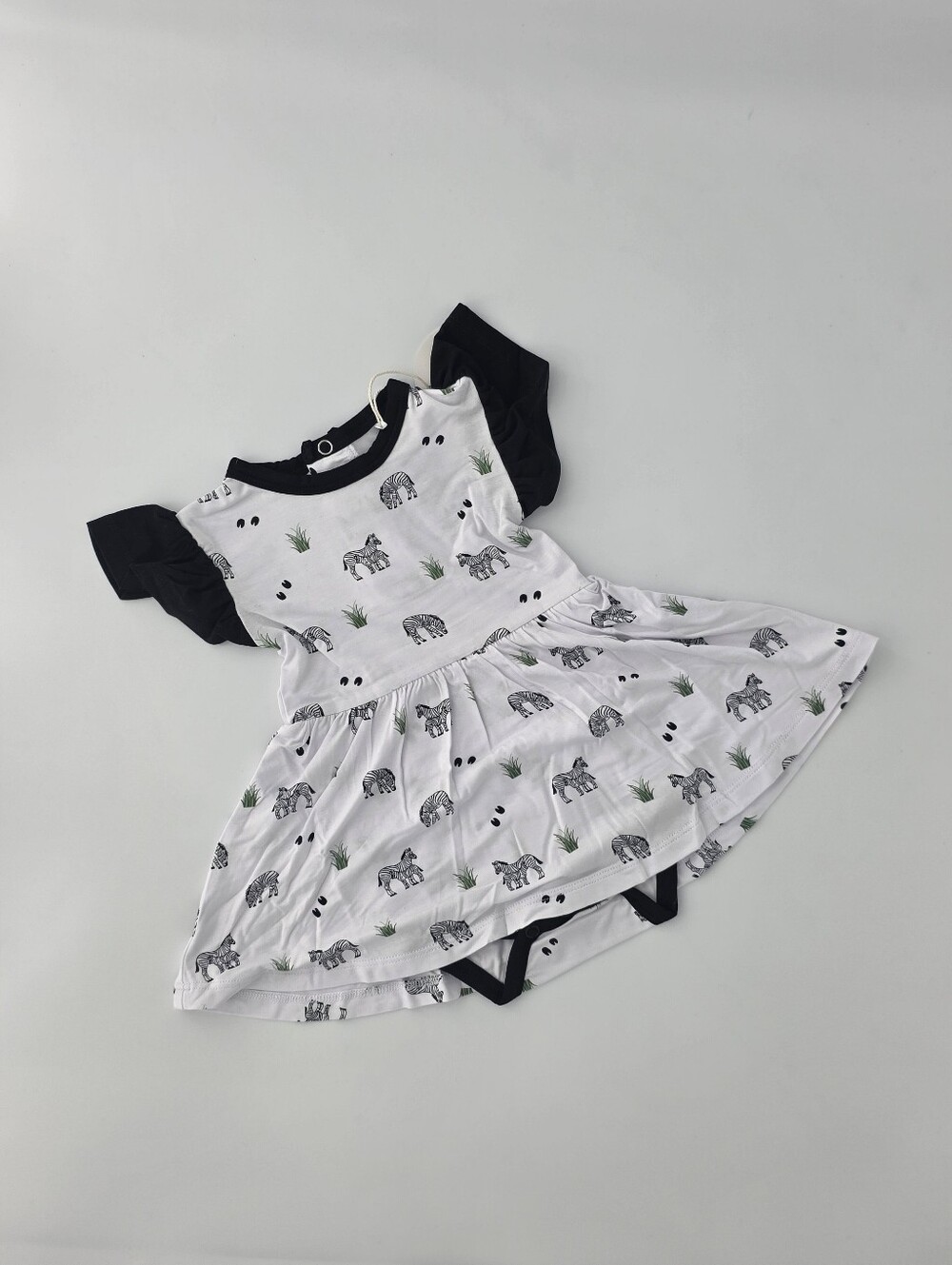 Bubble Baby Zebra Bodysuit Flutter Dress
